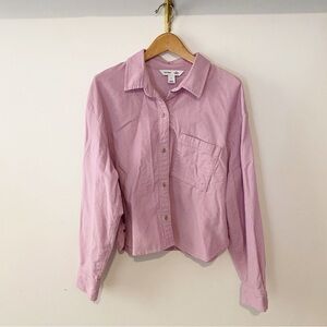 NWOT Old Navy Lilac Cropped Corduroy Button Down
